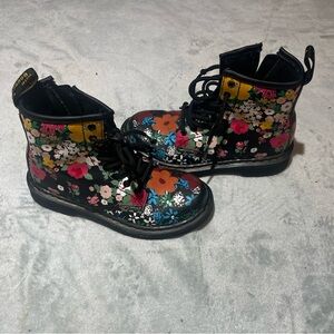 Dr. Martens Girl  Boots with Colorful Floral Design Size 13
